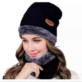 Beanie Cap Neck Warmer Beanie Full Set-2 Piece